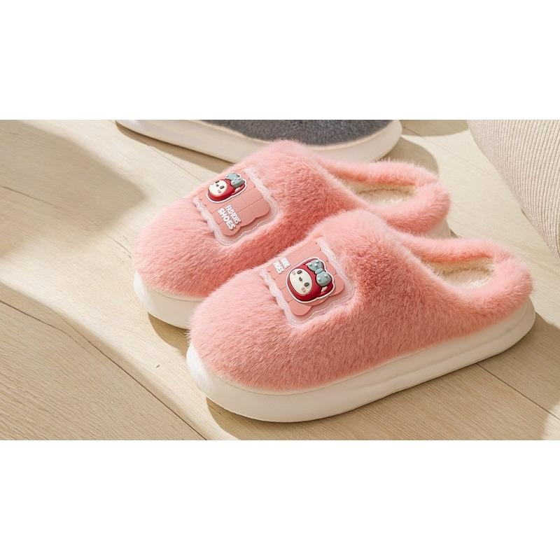 Cartoon Shoes, Cotton Slippers, Indoor Home Warmth, Fleece Thick-soled Light Slippers
