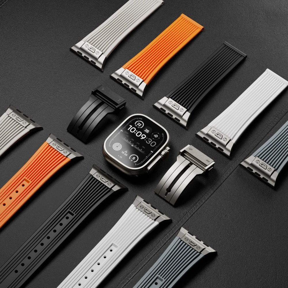 Silikonový sportovní řemínek pro Apple Watch Band řady 9 8 7 6 5 4 SE Ultra 2/1 49mm 45 44 42 41 40 38mm Gumový náramek Correa Pás