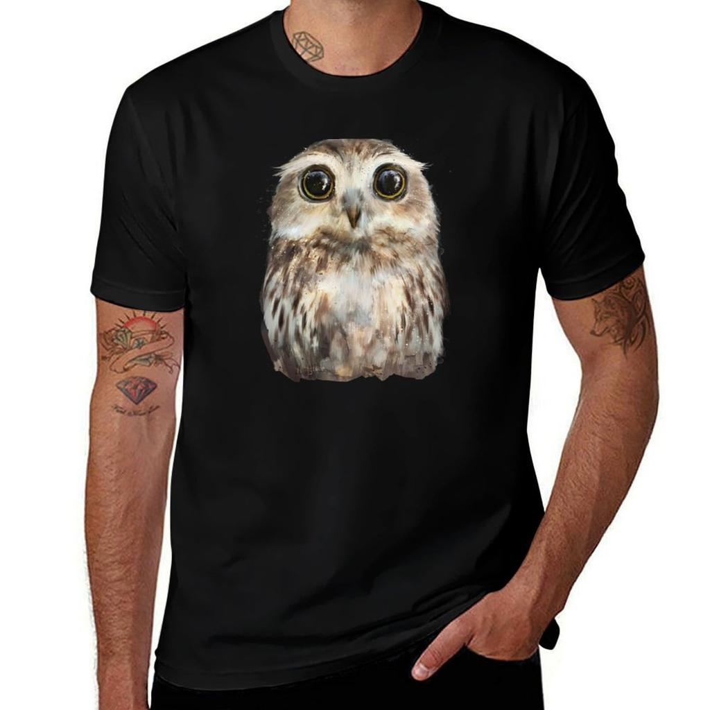 Little Owl Tshirt T Shirts For Man Slim Fit T Shirt Man Casual Tshirt