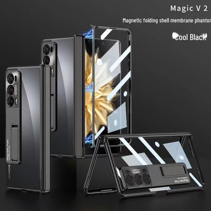 

Чехол-книжка Honor Magic V2 с прозрачным магнитным шарниром и гальваническим покрытием, ультратонкий дизайн Magic V2