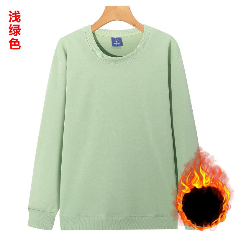 320G autumn and winter Chinese cotton crew neck sweater composite super soft heavy sweater long sleeve top shoulder sweater