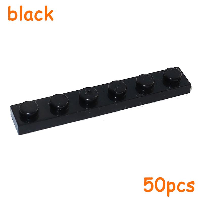 50PCS Size 1x6 Dot Plate MOC Assemble Particles DIY Building Blocks 1*6 Figures Bricks Educational Creative Toy for Kid 3666
