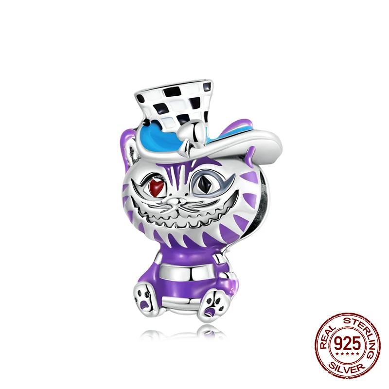 100% 925 Sterling Silver Fashion Colorful Magic Cat Charms Beads for Women Fit Original DIY Bracelet Necklace Fine Jewelry
