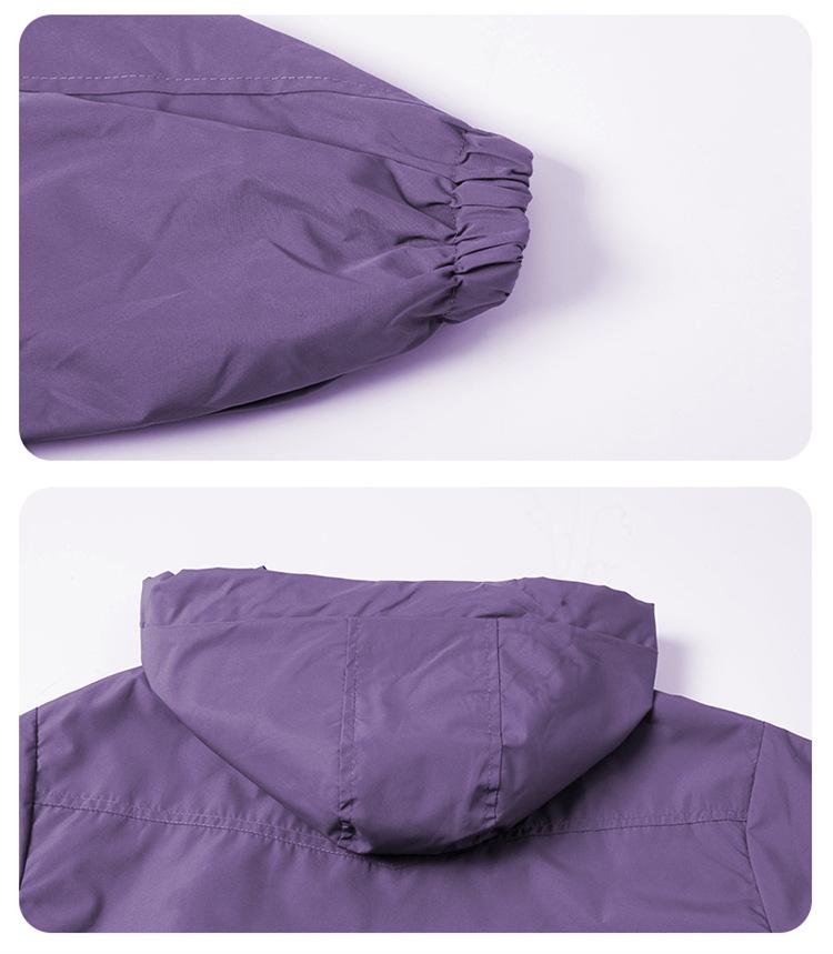 Autumn 2025 Korean Style Girls' Hooded Windbreaker Coat with Double Zipper