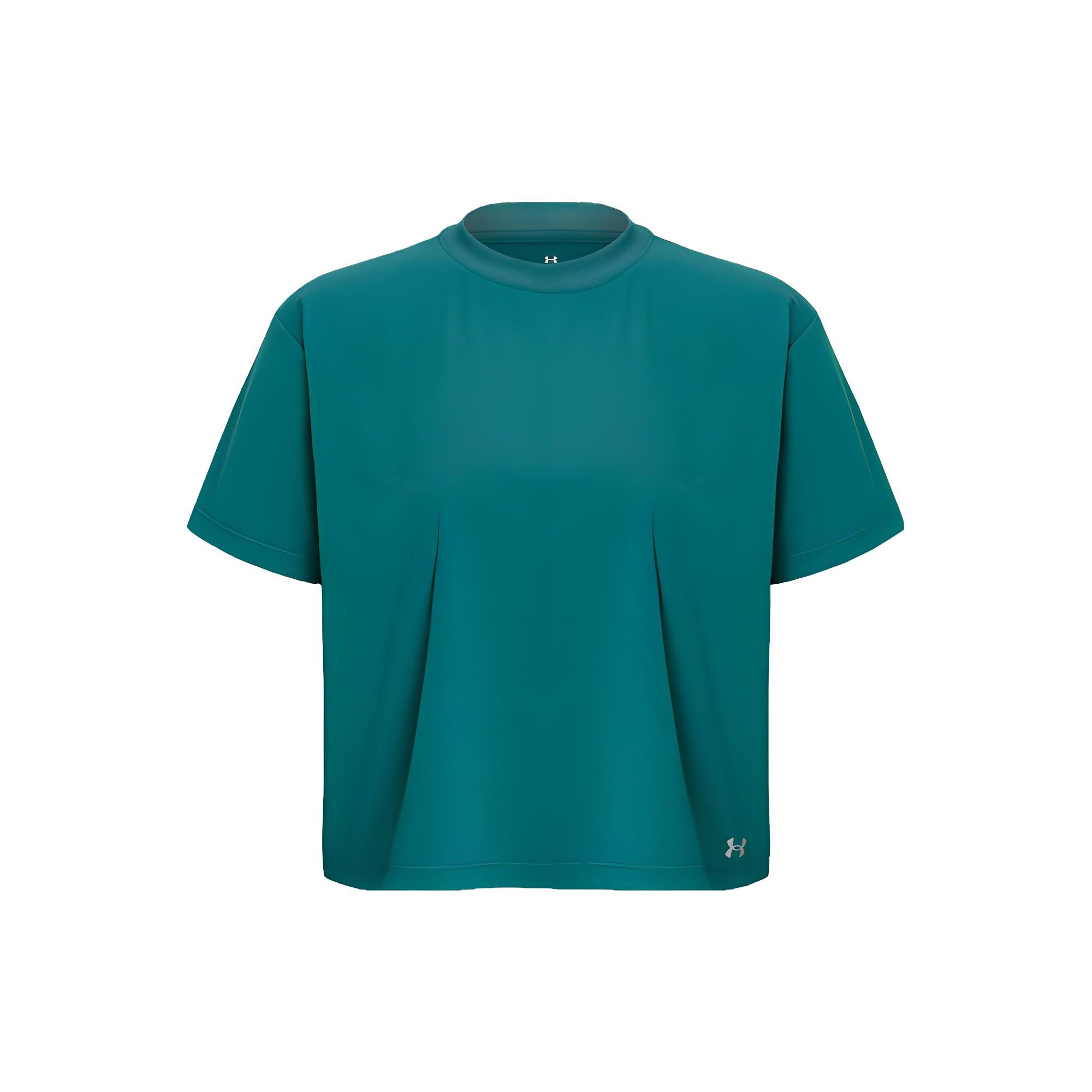 

Under Armour Однотонная футболка с коротким рукавом и круглым вырезом, женские топы, цвет Coastal-Blue 1376339-722 M