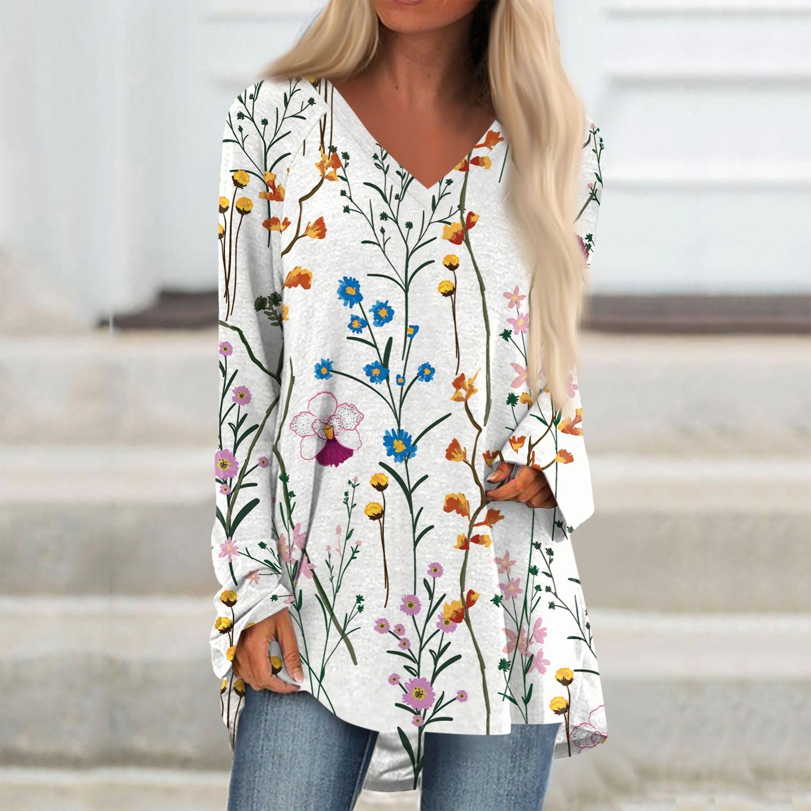 Женская осенне-зимняя повседневная длинная свободная футболка с длинными рукавами — фото 7