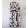Johnature Woman Spring Fashion Niche V-Neck Casual Retro Dress Half Sleeve Print Chinese Style Vintage Dress
