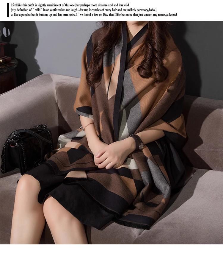 

Утолщенный двухсторонний шарф-шаль в корейском стиле из имитации кашемира на все сезоны Above 175cm