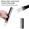 4 Afro Curling Combs for Women and Men - Detangling Comb with Metal Teeth - Wide Tooth Afro Comb for Combing and Styling Curly Hair
