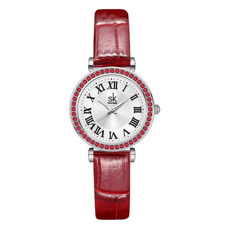 Ladies Watch Women S Niche High-End Sense Elegant Diamond-Encrusted Quartz Watch Steel Belt Guangzhen Watch 0197