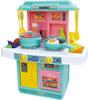Ishikawa Toys Gokko Cooking Lover Exciting Kitchen Pretend Play W36 x H38 x Light Blue Set, Set, D19cm,