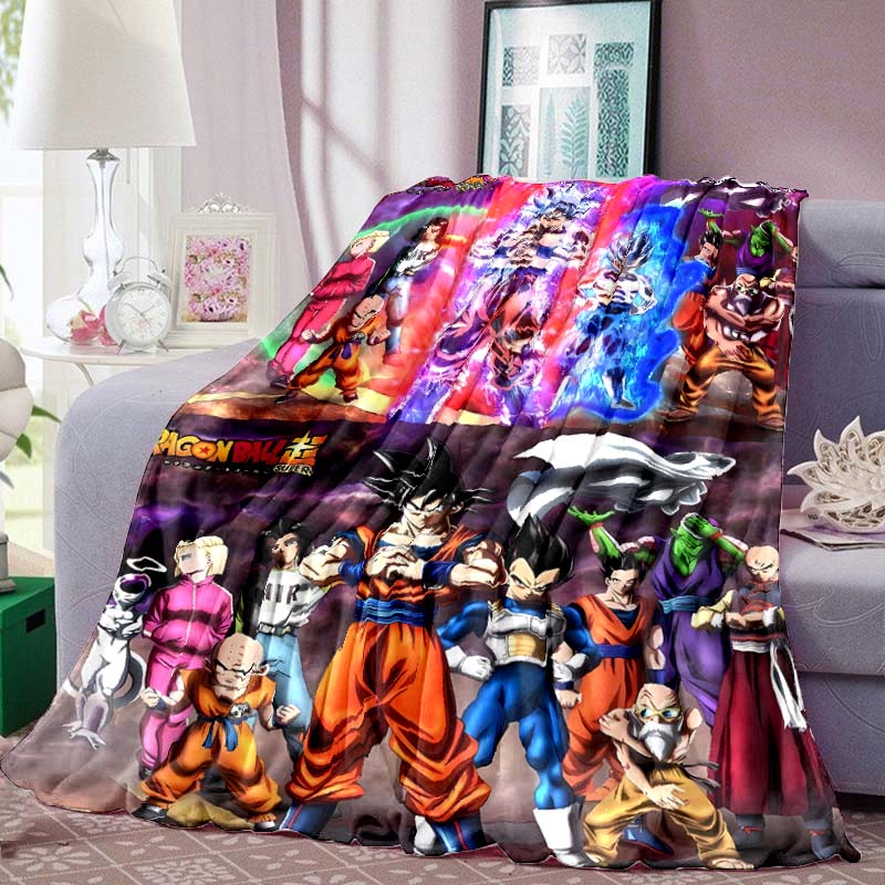 Coperta Stampata Anime Dragon Ball Calda Confortevole Coperta in Flanella per Camere da Letto, Divani, Letti, Sedie, Picnic, Viaggi-LXR14
