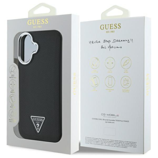 Guess Guhmp16Mpgtspsk Iphone 16 Plus     6.7 Czarny/Black Hardcase Grained Triangle Magsafe