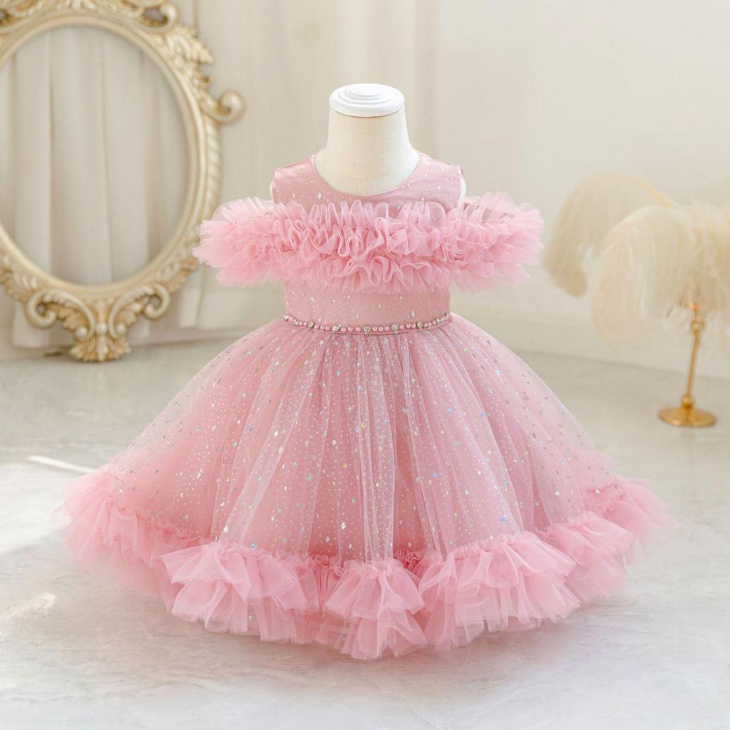 Mädchen Prinzessin Hochzeitskleid 1-5 Jahre Baby Mädchen Mesh Baumwolle Geburtstagsparty Kleider Kinder Mädchen Kleid Kinder Ballkleid Kostüm