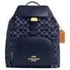 Pace 27 Monogram Print Buckle Closure Fabric Backpack Large Women Backpack Denim-Blue CAS98-IMXIA