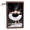 Creative Dress Design Tissue Box Walnut Wood Box, with Artistic Ballet Dancer Skirt Design, Multipurpose Paper Towel Holder for Home Decor Entryway