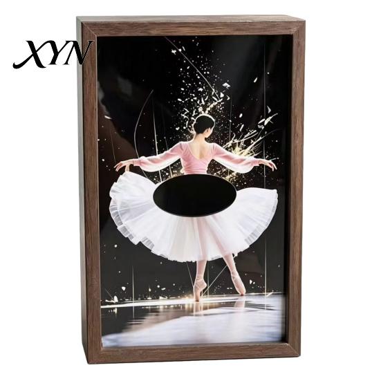Creative Dress Design Tissue Box Walnut Wood Box, with Artistic Ballet Dancer Skirt Design, Multipurpose Paper Towel Holder for Home Decor Entryway