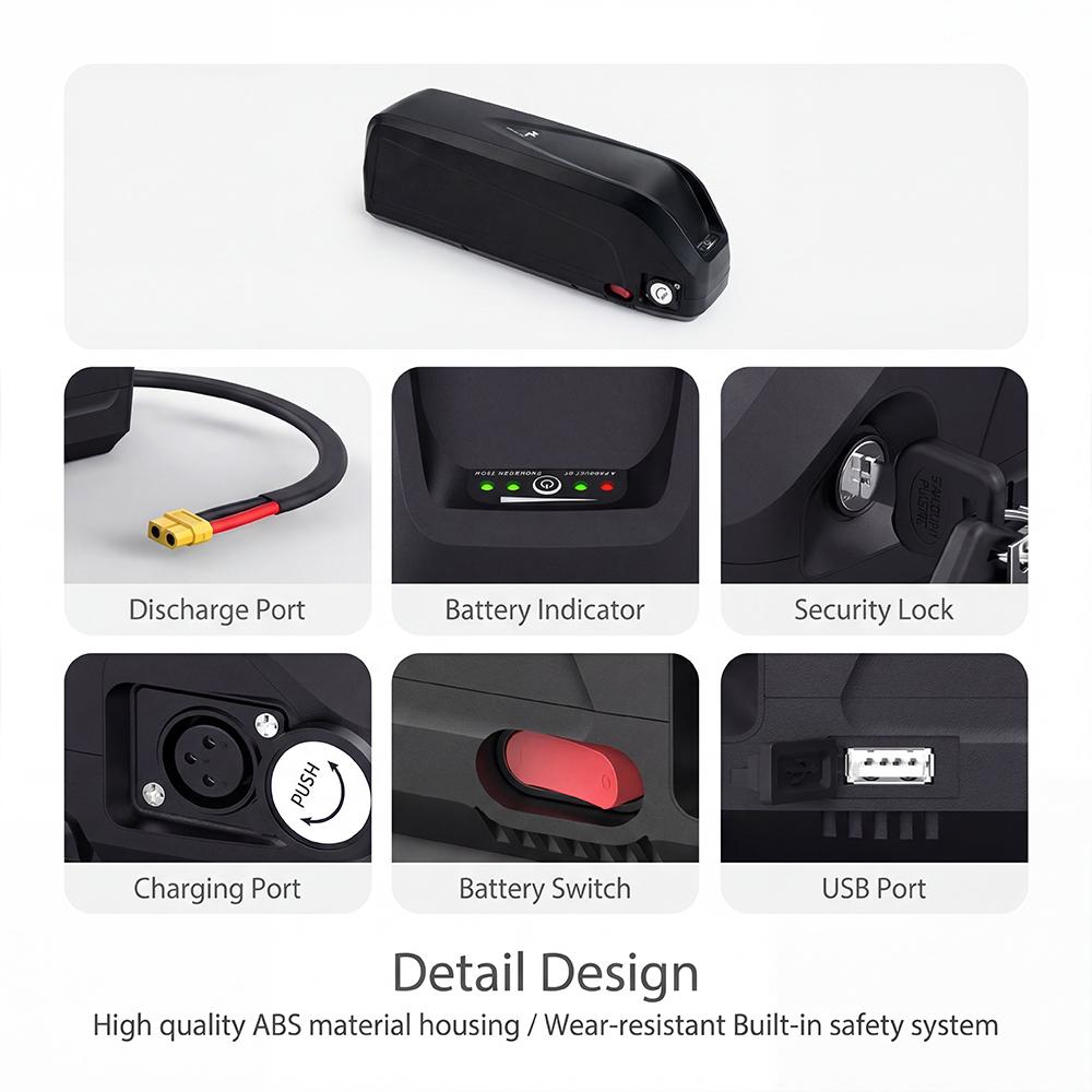 36V E-Bike Battery 15Ah German Stock, 2600mAh 10s6p Lithium Ion Pack with 25A BMS 2A XT60 for High Power Ebike