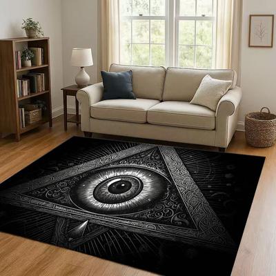 HD Freemasonry All Seeing Eye Symbol Evil Eye Living Room Non-Slip Area Rug Carpet for Bedroom Playroom Sofa,Home Decor Doormat