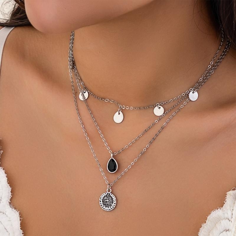Chic Multi Layer Necklace Featuring High Quality Metal Sequins And Imitation Pearls Ideal For Trendy Occasions