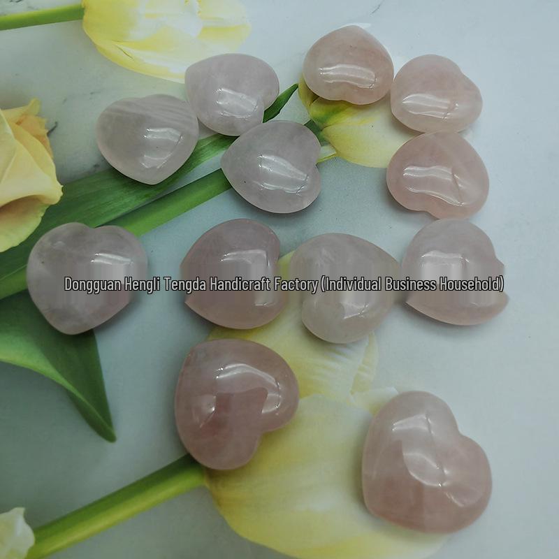 Ciondolo Ornamentale a Forma di Cuore in Quarzo Rosa Naturale Regalo