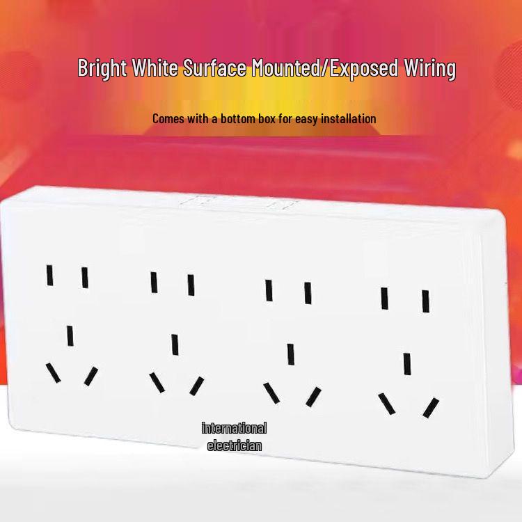 Ultra-Thin Surface-Mounted Single-Pole Switch & Socket Panel for Home Walls