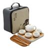 Jiangtai Hui Dehua Pottery Travel Tea Set Portable Outdoor Xishi Pot Business Gift