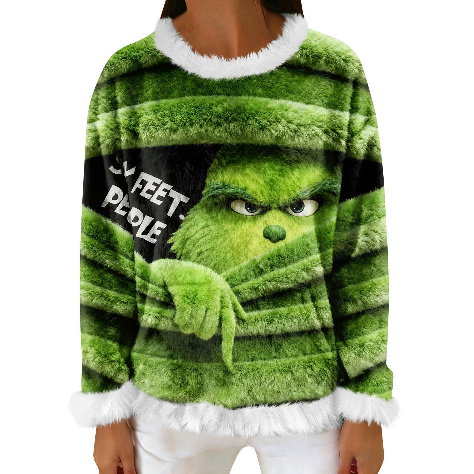 

Женский повседневный флисовый свитшот с длинными рукавами и круглым вырезом, удобный, свободного кроя, легкий, фланелевый свитшот для женщин S