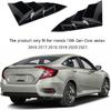 For Honda 10Th Gen Civic 2016- Rear Side Window Louver Decorate Cover Rear Air Vent Window Louvers Blinds Covers Auto Accessories (For 10Th Gen Civic