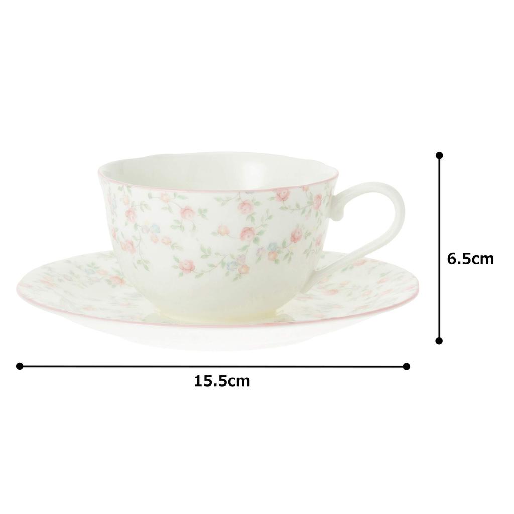 Noritake Cup Saucer 220cc Cutie Rose Microwave Safe Bone China & (Coffee Tea) T59387A/9940