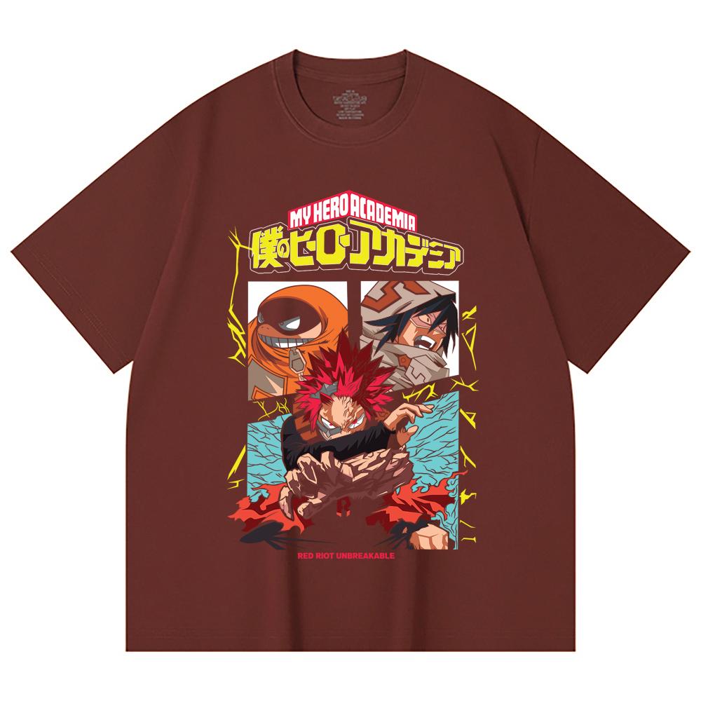 230 Gsm 100% Cotton My Hero Academia V20 Red Riot Print Unisex Heavy Cotton T Shirt