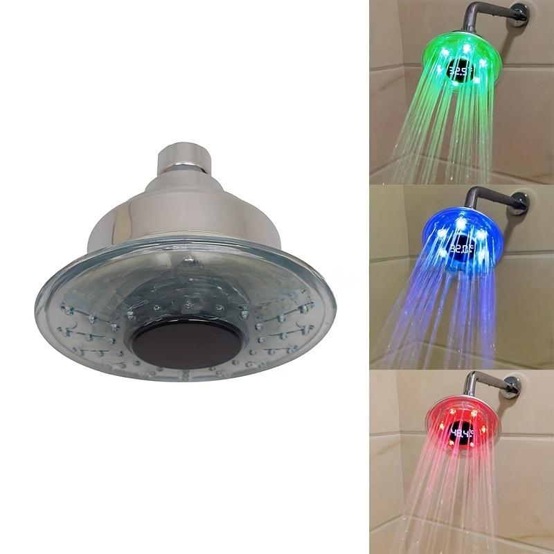 Wall-Mounted Water Flow Power LED Light Temperature Control Color Changing Temperature Display Showerhead Hydroelectric Halloween
