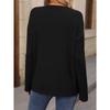 New Autumn and Winter Independent Station Loose Casual Pit Strip Long-sleeved Button T-shirt
