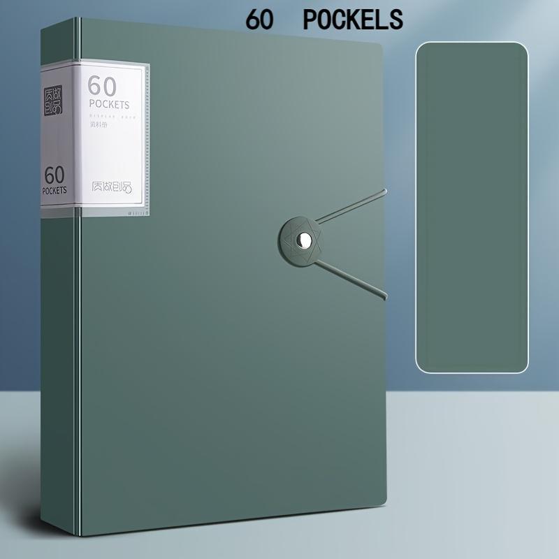 Durable 60-Pocket A4 Folder File Bag, High Transparency & Waterproof, Ideal for Exam Papers & A4 Size Documents,Perfect for Home
