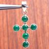 Green Onyx Silver Pendant, Reiki Pendant, Cross Pendant, Silver Pendant, 925 Sterling Silver Handmade Jewelry, Crystal Healing Pendant