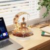 1 pièce Statue de Bouddha Terrasse Lotus, adaptée à la décoration de la maison et du bureau, est un cadeau pour les amateurs de bouddhisme