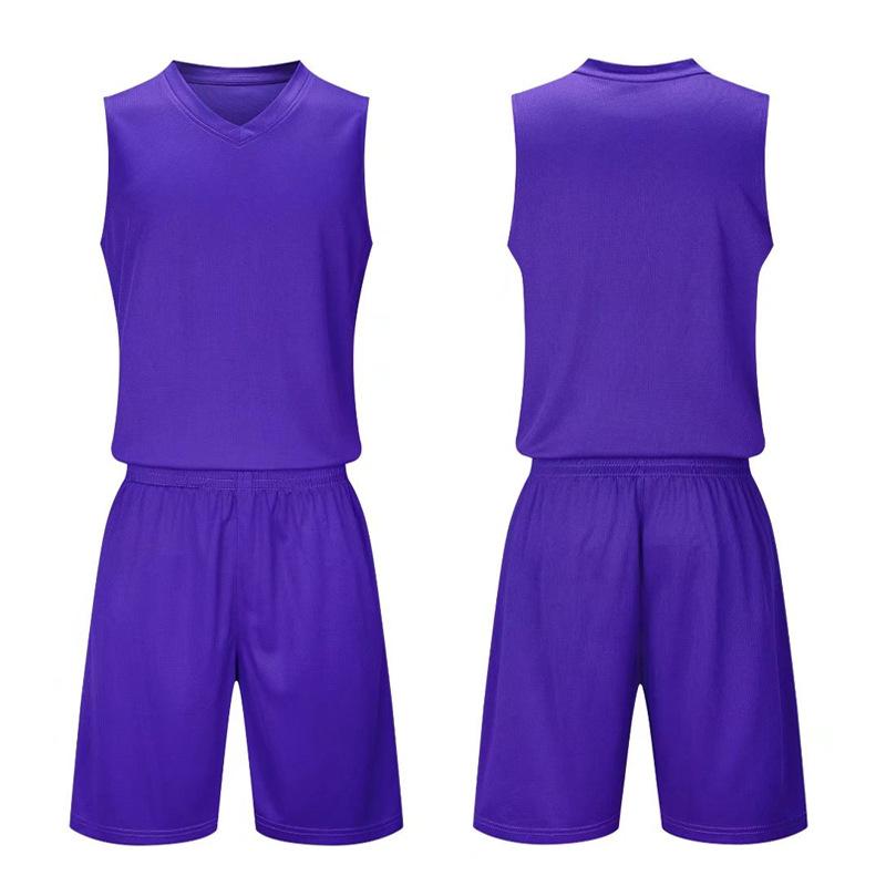 Solid color basketball jersey set Men's and children's adult light board competition training team jersey Quick-drying sweat-absorbing breathable 