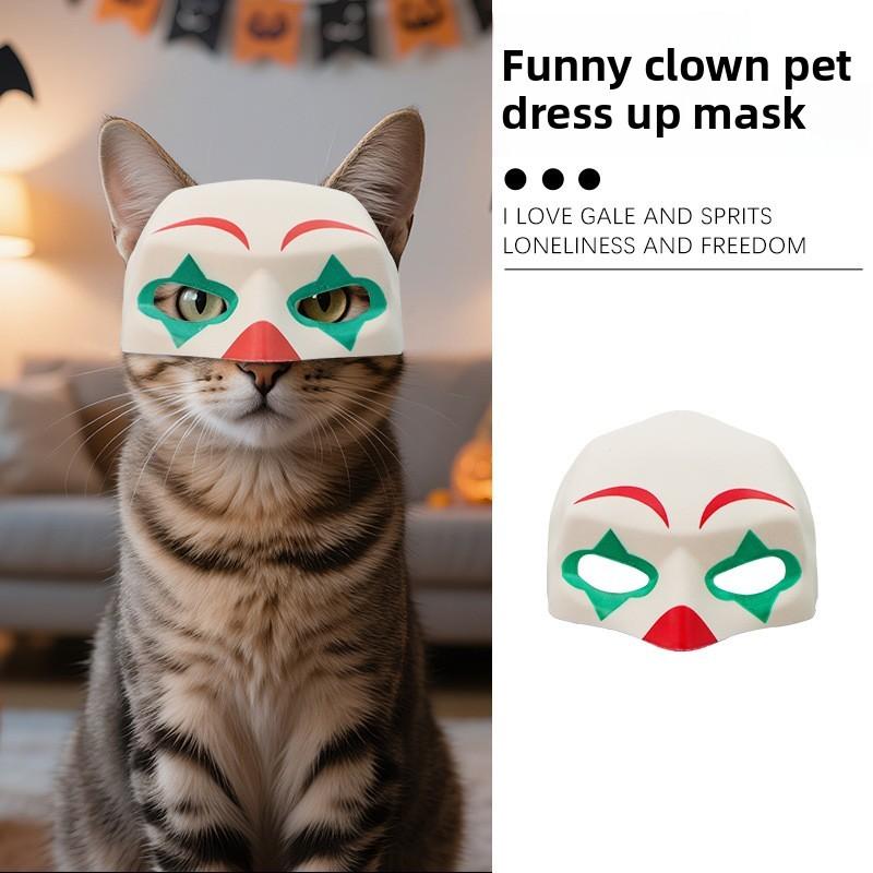 Cosplay Halloween Cat Mask With Diy Clown And Batman Design For Costume Parties And Pet Dress Up