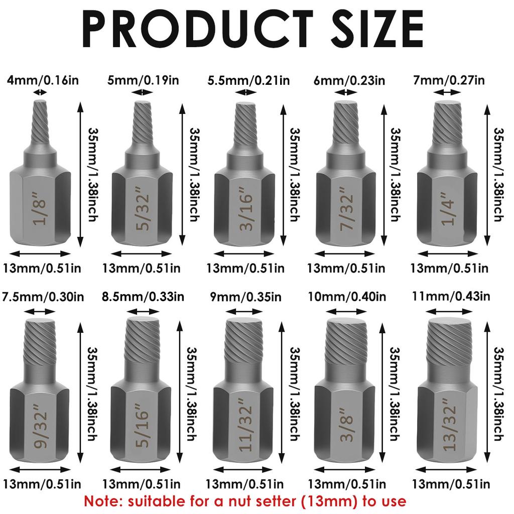 Screw Extractor Kit Alloy Steel Damaged Screw Removal Set Metal Easy Out Drill Bits Broken Bolt Stud Removal Accessory