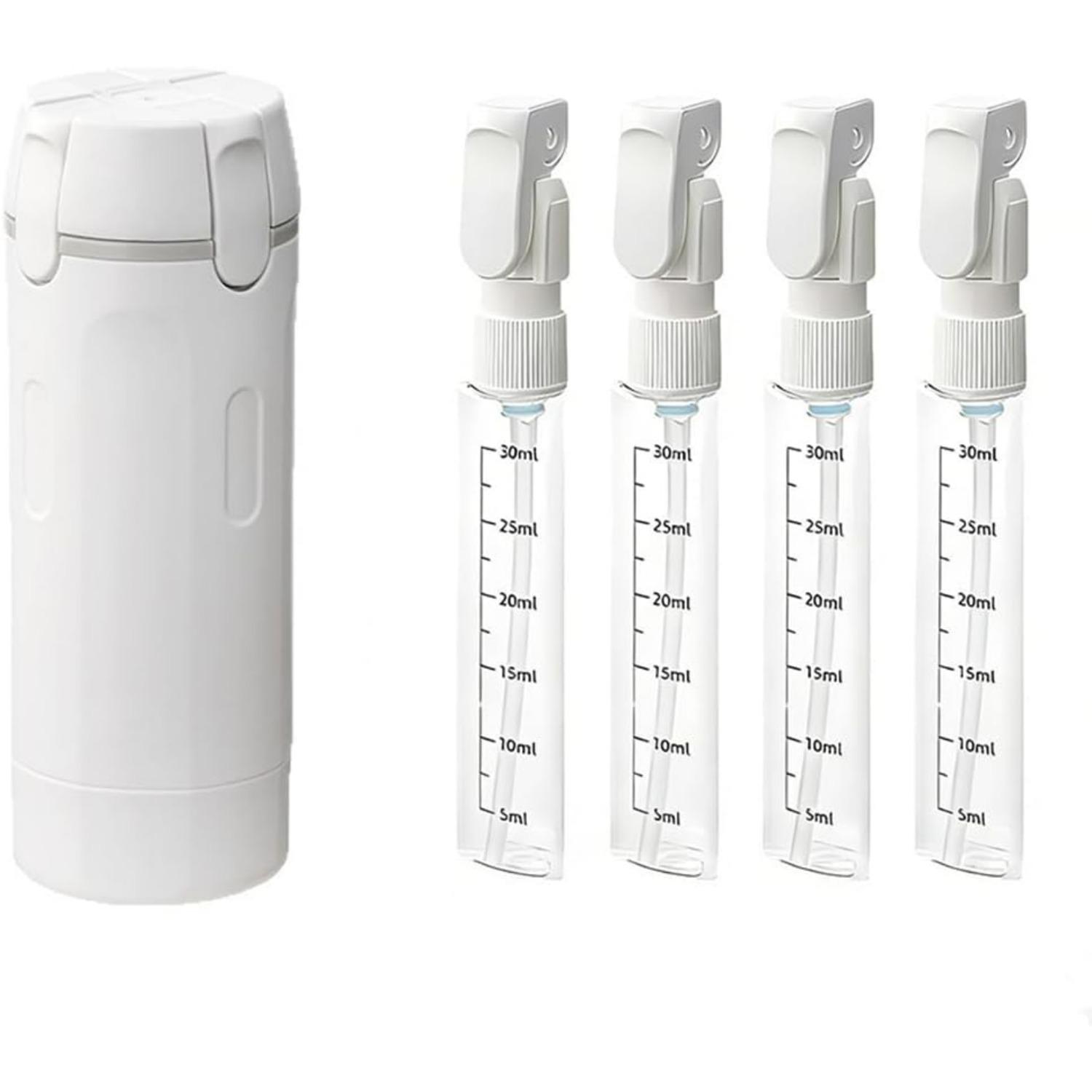 

4-in-1 Travel Bottles Set,Leak-Proof Refillable Containers Dispensers Labels Portable Toiletry Organizer Cup for Shampoo,Lotion,Soap Q