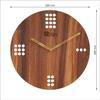 Ssic Design 12 Inch Handcrafted Stylish Elegant Analog Wooden Wall Clock for Living Room Hall Bedroom Office Gifting Asian Red Textured Wood