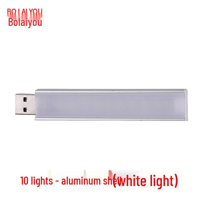 

USB LED Night Light: 10 Lights, 20 Bead Aluminum Strip, 5V Mobile Power for Reading, Camping, and Bedside 5000+ units