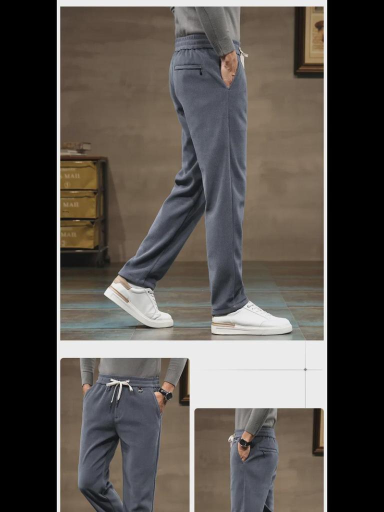 Premium Men's Mink Velvet Windproof Trousers for Spring and Autumn