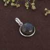 Labradorite Pendant Round Cabochon Solid 925 Sterling Silver Gemstone Pendant without Chain Jewelry For Women or Girls - 2.45 Gms