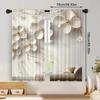 2PC Elegant Floral Sheer Curtains – White & Gold Blooms  Pocket Rod Top for Living Room  Bedroom   Kitchen  Office – Luxe Home Decor