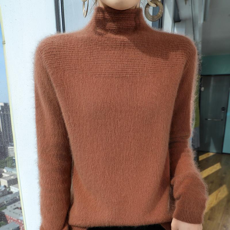 2025 New Women's Oversized Mink Sweater Soft Fuzzy Cozy Winter Knit Top