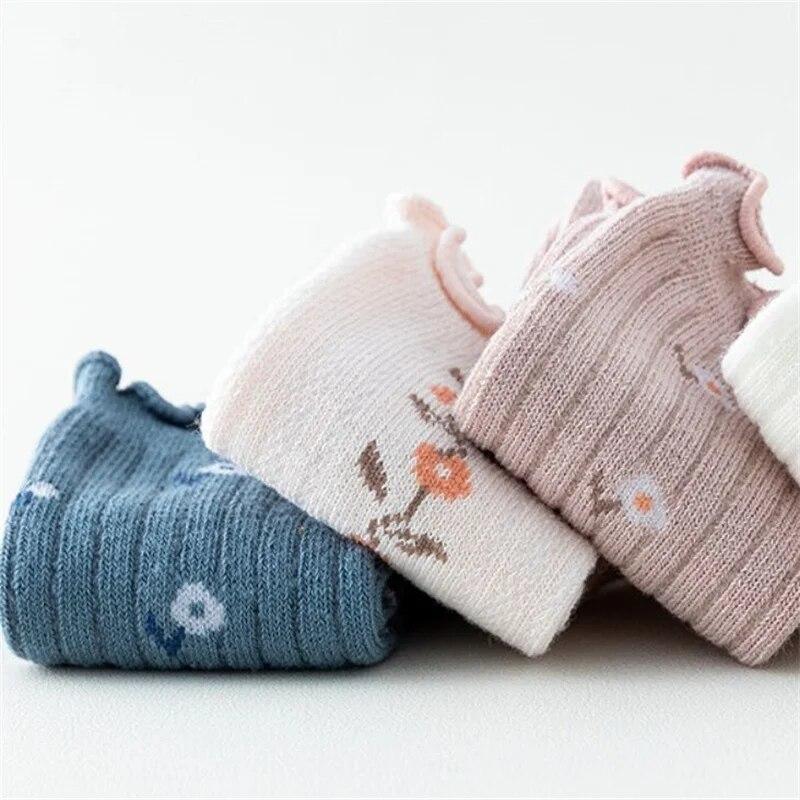 Neugeborene Baby Mädchen Socken Frühling Herbst Mode Baumwolle Druck Kinder Socken für Mädchen Schönheit Kleinkind Socke 12M 24M 3T 5T