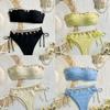 Damen Sexy Einfarbiger Trägerloser Muschel Bikini Strandurlaub Badeanzug