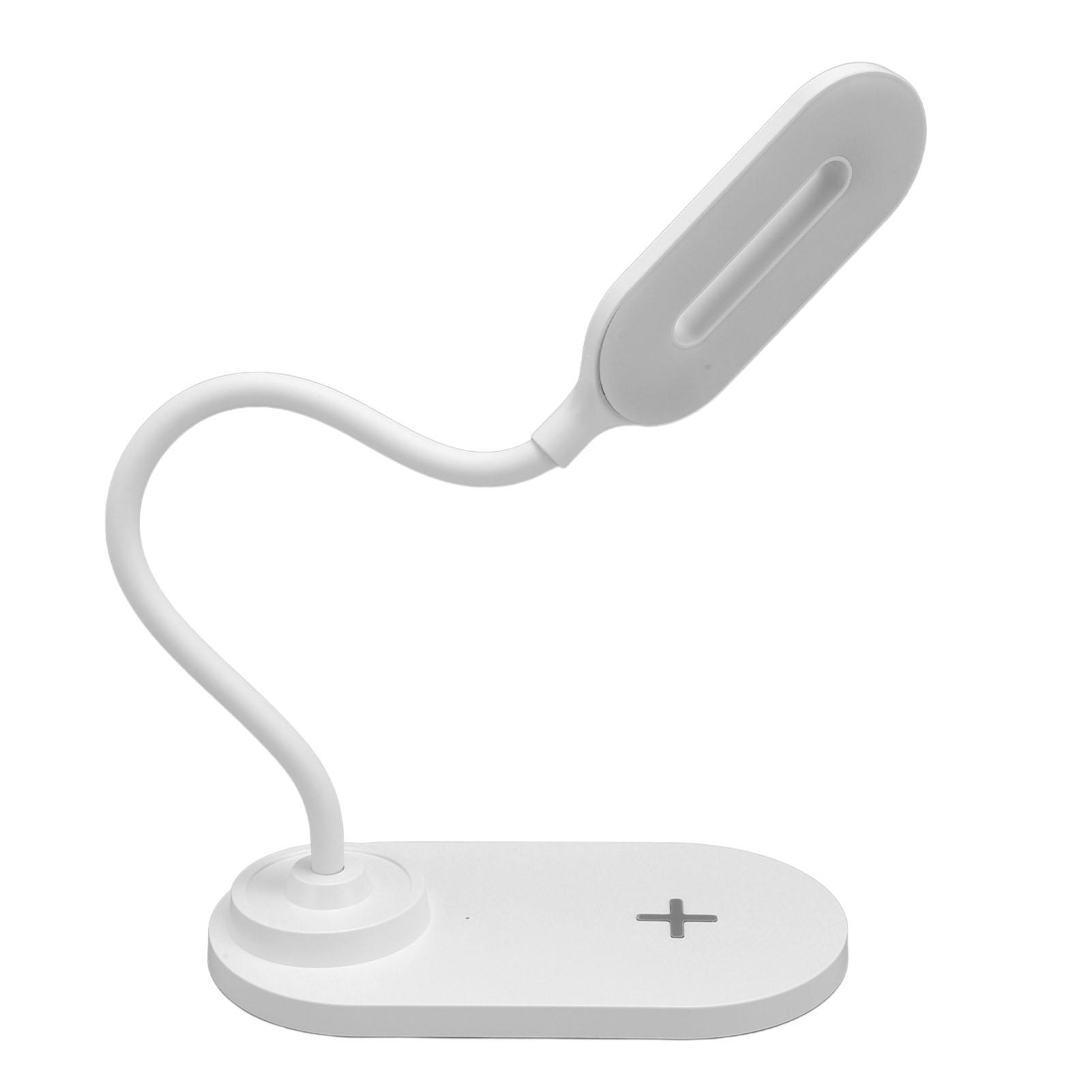 

LED Desk Lamp with Wireless Charger Swivel Flexible Gooseneck Touch Control 3 Brightness Adjustable Table Lamp for белый