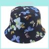 Koreanischer Schicker Fischerhut Damen Frühling Sommer Mode Sonnenschutz Schmetterlingsdruck Eimerhut Trendig